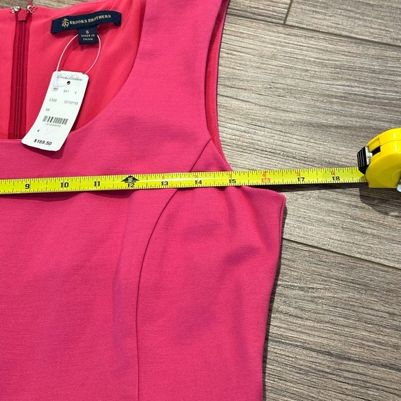 NWT! Brooks Brothers Pink Scoop Neck Fit and Flare Midi Dress Size 6 - Picture 8 of 9